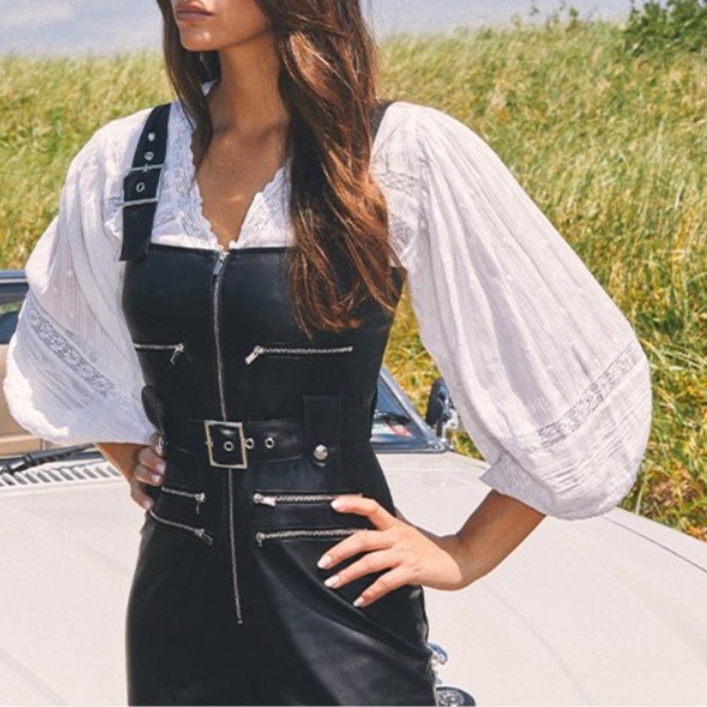 WeWoreWhat Plaid Moto Overalls